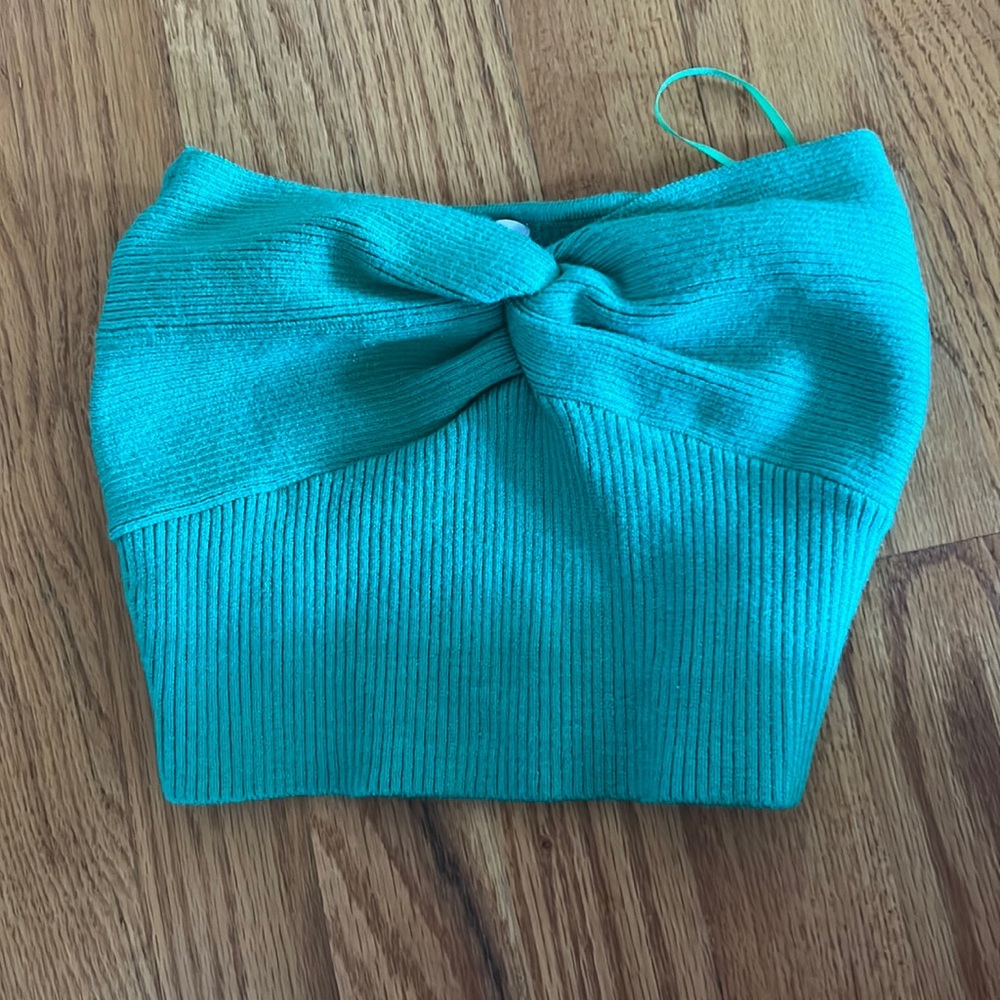 Princess Polly Kelly Green Knit Tube Top